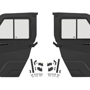 Can-Am Defender hard doors installed on Defender HD10 — heavy-duty steel cab door kit with full weatherproof seal